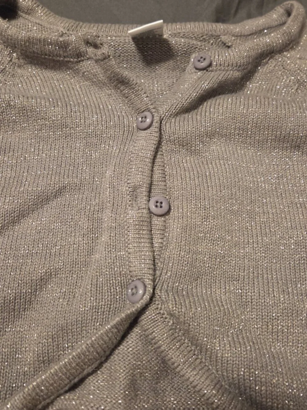 Gymboree Grey Cropped Cardigan Sweater Long Sleeve Button Front Girls Size 10-12